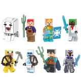 Wholesale - 8Pcs Minecraft Building Blocks Ghast Snowman Mini Action Figures Kids Toys Set G0109
