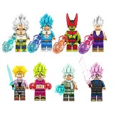 Wholesale - 8Pcs Dragon Ball Building Blocks Mini Action Figures Goku Vegeta Kefla Kids Toys Set KF6181A
