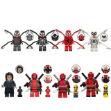 wholesale - 8Pcs Super Heroes Minifigures Riot Venom Deadpool Building Blocks Mini Figures Toys TV6203