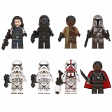 wholesale - 8Pcs Star Wars The Mandalorian Action Figures Building Blocks Mini Figure Toys Set WM6099