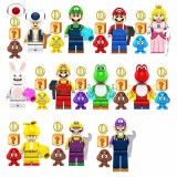 wholesale - 11Pcs Super Mario Building Blocks Kinopio Yoshi Peach Mini Action Figures with Accessories Set KF6186