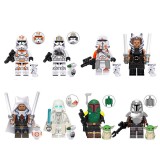 wholesale - 8Pcs Set Star Wars Ahsoka Mandarlorian Building Blocks Mini Figure Toys TV6102