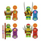 wholesale - Ninja Turtles Building Block Mini Figures DIY Assembly Bricks Toys with Skateboards  4Pcs Set KDL817