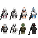 wholesale - 8Pcs Star Wars Clone Scout Troopers Commander Building Blocks Mini Figure Toys Set G0125