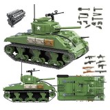 Wholesale - Military Tanks Series Building Blocks Sherman M4A1 Tank Playset with Mini Figures 726Pcs Set 100081