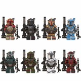 wholesale - 8Pcs Star Wars Heavy Infantry Mandalorian Building Blocks Mini Figures Set WM6094