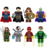 wholesale - 8Pcs Super Heroes Minifigures Batman Aquaman Cyborg Building Blocks Mini Figures Toys KF6168