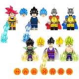 wholesale - 7Pcs Dragon Ball Minifigures Goku Vegeta Gamma Block Mini Figure Toys KF6158