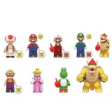 wholesale - 9Pcs Set Super Mario Luigi Yoshi Peach Koopa Building Blocks Mini Action Figures Bricks DIY Toys