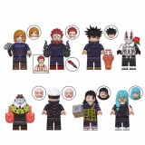 wholesale - 8Pcs Jujutsu Kaisen Anime Building Blocks Mini Figures Kugisaki Nobara Hanao Assembly Bricks Toys WM6139