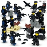 wholesale - 16Pcs SWAT Military Polices Soldiers Minifigures Set Building Blocks Mini Figures with Weapons and Accessories 