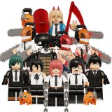wholesale - 10Pcs Chainsaw Man Anime Denji Power Himeno Minifigures Building Blocks Mini Figure Toys KT1067