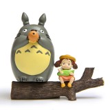 wholesale - 3Pcs Totoro May Action Figures PVC Mini Toys Artwares Cake Toppers Decorations 3.5-7cm Tall