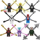 wholesale - 8Pcs Super Heroes Miles Electro Spider Man Doc Ock Minifigures Building Blocks Mini Figure Toys Set TP1012