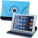 Wholesale - Leather 360 Degree Rotatable Stand Protective Cover Case for iPad Mini-Blue