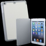 Wholesale - PU Leather+ Hard Plastic(Beside) Standing Stand Protection Cover Case for iPad Mini - White