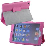 Wholesale - Soft PU Leather Case Protective Cover Pounch Stand for iPad Mini - Pink