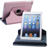 Wholesale - Leather 360 Degree Rotatable Stand Protective Cover Case for iPad Mini-Pink