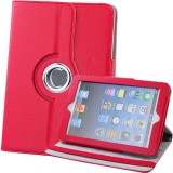 Wholesale - PU Leather 360°Rotation Stand Protection Cover Case for iPad Mini- Red