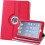 PU Leather 360°Rotation Stand Protection Cover Case for iPad Mini- Red