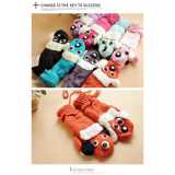 Wholesale - Cute dogs with bowknot double layers knitted lover gloves