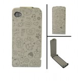 Wholesale - Magic Girl Series Leather Cover Case with Magnet Buckle for iPhone 4/4S-Gray
