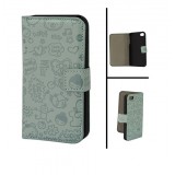 Wholesale - Magic Girl Series Leather Cover Case with Magnet Buckle for iPhone 4/4S-Gray