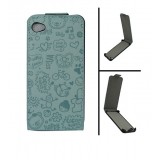 Wholesale - Magic Girl Series Leather Cover Case with Magnet Buckle for iPhone 4/4S-Off-white