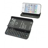 Wholesale - Bluetooth Sliding QWERTY Keyboard & Hard Back Case Cover for iPhone 4/4S Black