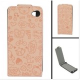 Wholesale - Magic Girl Series Leather Cover Case with Magnet Buckle for iPhone 4/4S-Light brown