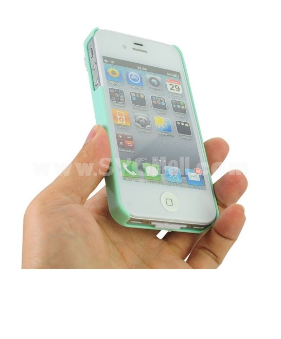 Exquisite Artware Flower Bling Hard Back Cover Case for iPhone4&4s-Green