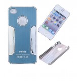 Wholesale - Simple Firm Stainless Steel Back Case Cover for iPhone 4/4S-Dark blue 