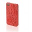 Stylish Rose Decorated PC Hard Plastic Back Cover Back Protector for iPhone4/4S-Red