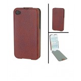 Wholesale - Genuine Leather Protective Case for iPhone 4/4S - Brown 