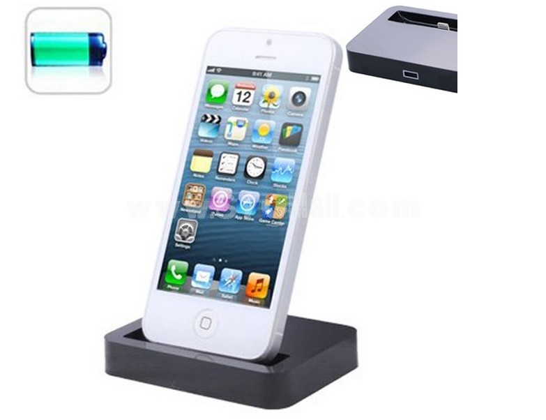 8-Pin Lightning Base Dock Charger for iPhone 5-Black