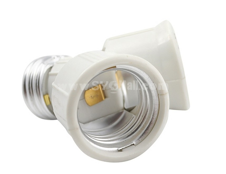 E27 Base Light Lamp Bulb Socket 1 to 2 Splitter Adapter
