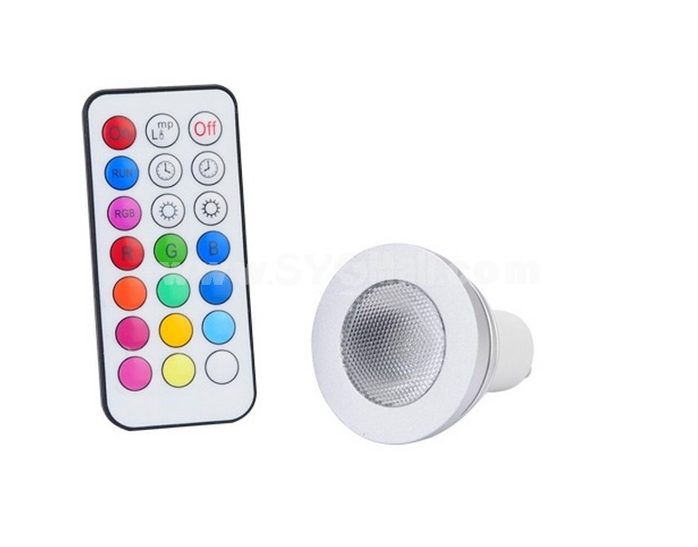 GU10 5W AC100V-240V RGB Light Over Two Million Colors LED Energy Saving Lamp with Remote Control