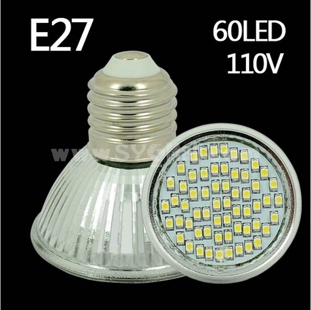 E27 110V 60 SMD LED 3 Watt Spotlight Lamp Warm White Light
