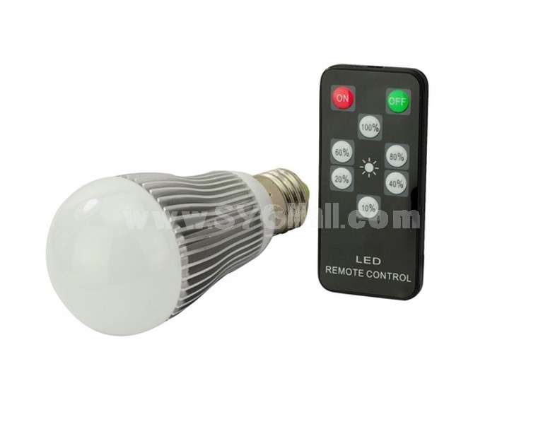 E27 85-265V 6W Warm White Light 2700K Energy Saving LED Bulb with Remote Control