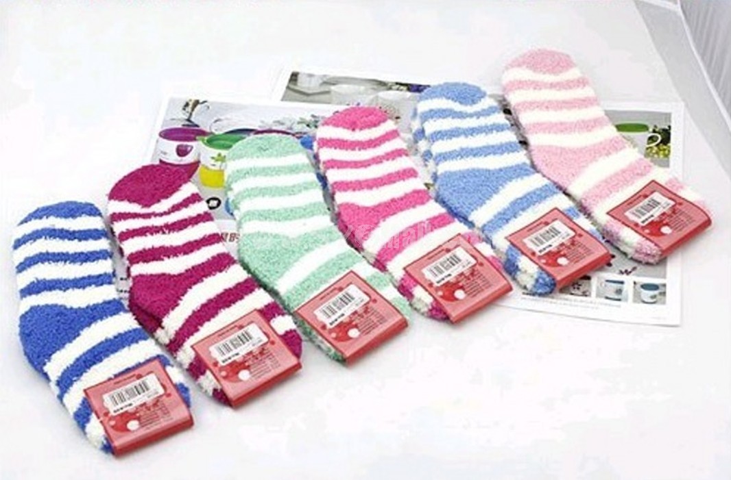 Extra thick stripes terry socks