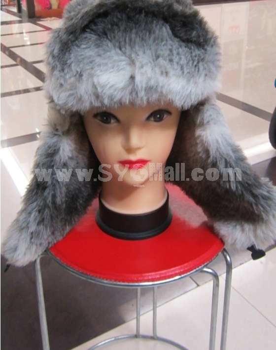 Fashion Gray & White  Ear Protection Cold-proof Hats