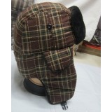 Wholesale - Outdoor Plaid Ear Protection Cold-proof Wind Snow Hat