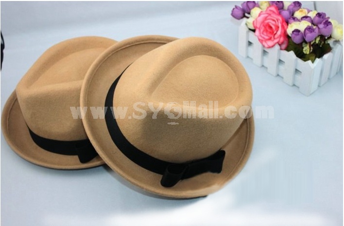 Elegant Wool Bow Bowler Hat (More Colors)