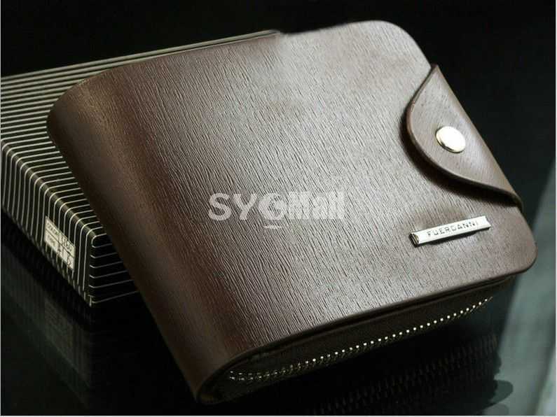Leather Zipper Short Style Men Wallet