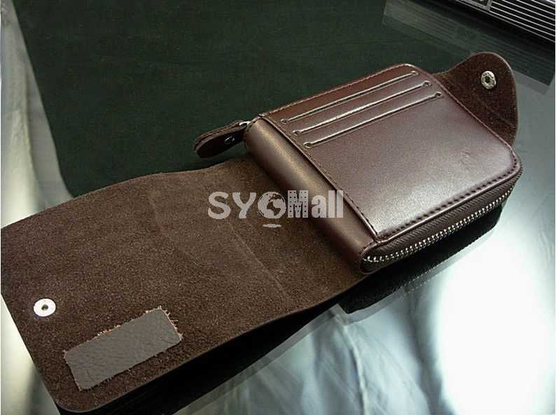 Leather Zipper Short Style Men Wallet