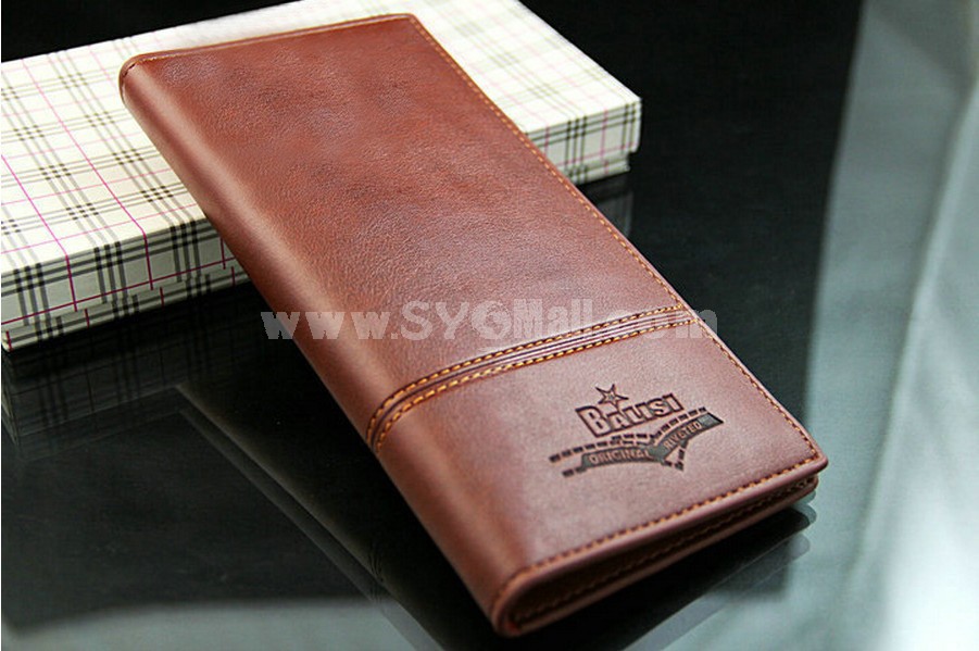 Leather Rectangle Long Style Men wallet