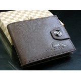 Wholesale - Stylish Leather Rectangle Short Men Wallet with Magnetic Buckle