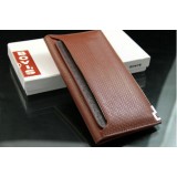 Wholesale - Stylish Check Pattern Bi-fold Cow Leather Men Wallet