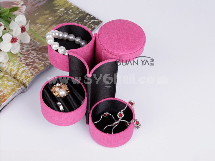 GUANYA Stylish Flannelette Cylinder Jewel Box (100-A8)