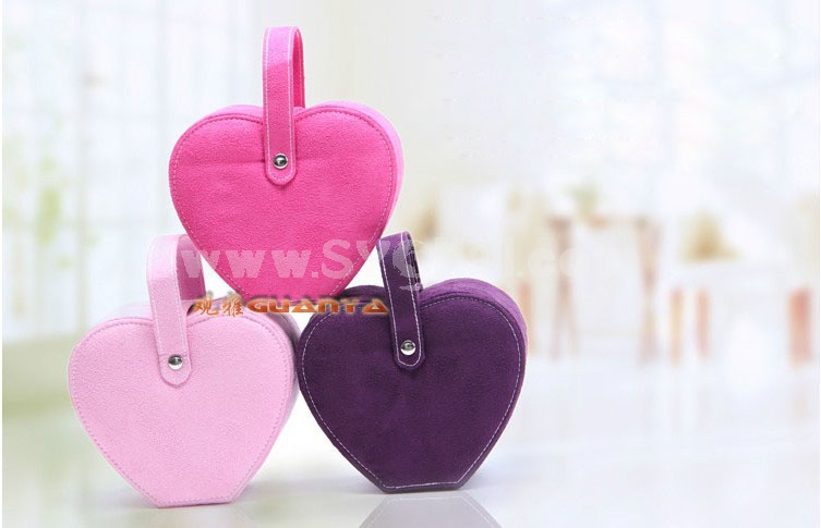 GUANYA Stylish Flannelette Heart Shaped Jewel Box (537-A8)